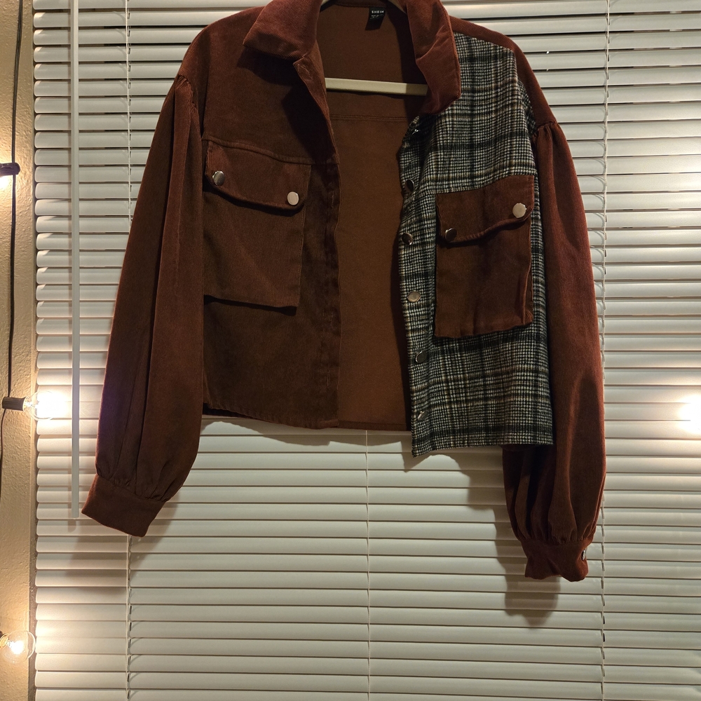 Plaid and Brown Women's Jacket